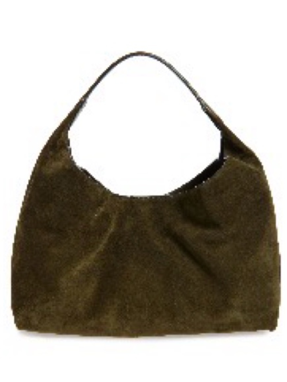 Olive Brown Suede Shoulder Bag